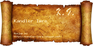 Kandler Imre névjegykártya